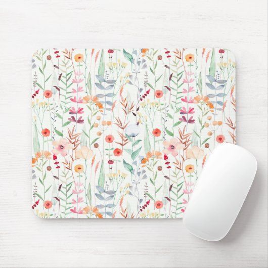 Pastel Vloertuinpatroon Muismat (Met muis)