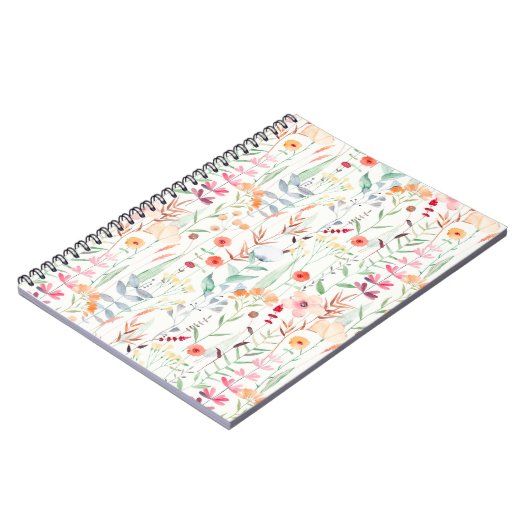 Pastel Vloertuinpatroon Notitieboek (Linkerzijde)