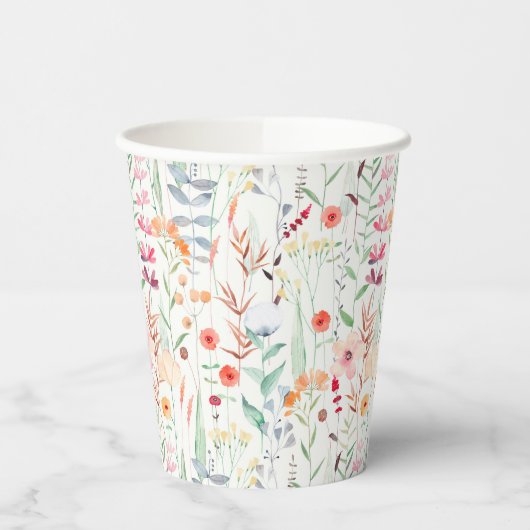 Pastel Vloertuinpatroon Papieren Bekers (Links)