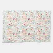 Pastel Vloertuinpatroon Theedoek (Horizontaal)