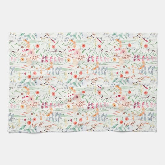 Pastel Vloertuinpatroon Theedoek (Horizontaal)