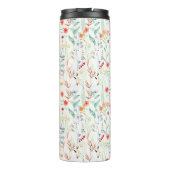 Pastel Vloertuinpatroon Thermosbeker (Achterkant)