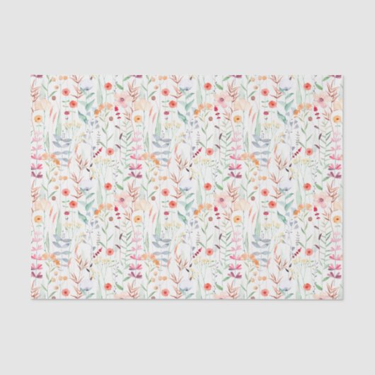 Pastel Vloertuinpatroon Tissuepapier (Voorkant)