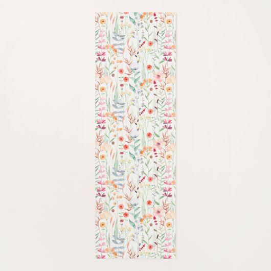 Pastel Vloertuinpatroon Yogamat (Voorkant)
