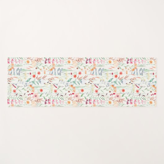 Pastel Vloertuinpatroon Yogamat (Voorkant (horizontaal))