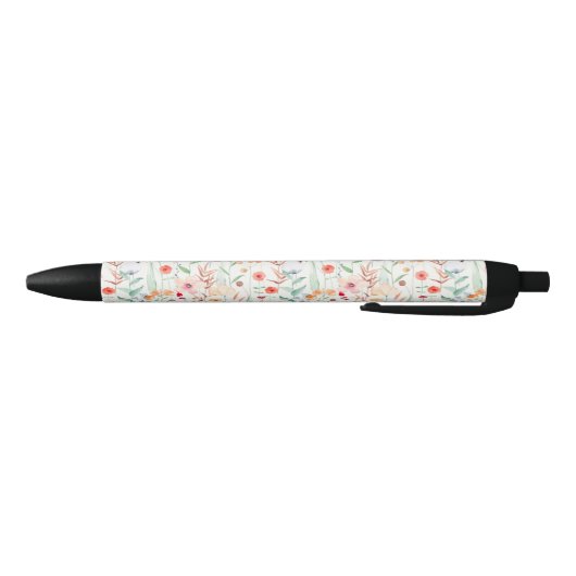 Pastel Vloertuinpatroon Zwarte Inkt Pen (Bodem)