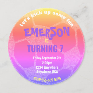 Pastel Voetbal Birthday, Voetbal Kaart