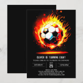 Pastel Voetbal Digitale Kinderen Verjaardag Kaart (Voorkant / Achterkant)