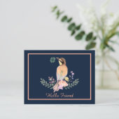 Pastel vogel briefkaart (Staand voorkant)