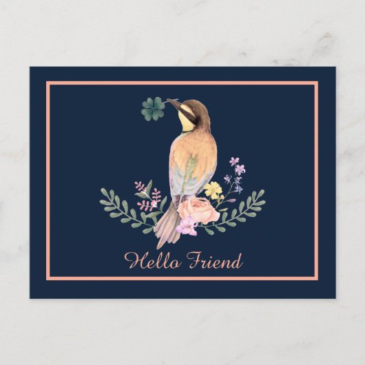 Pastel vogel briefkaart (Voorkant)