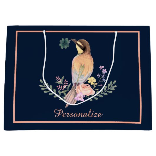 Pastel vogel groot cadeauzakje (Voorkant)