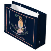 Pastel vogel groot cadeauzakje (Voorkant Gekanteld)