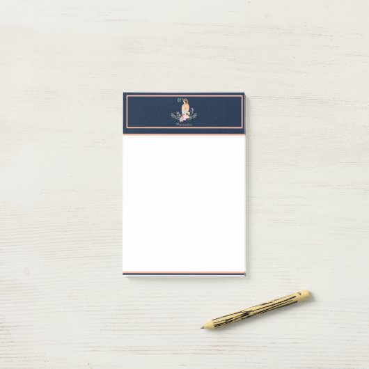 Pastel vogel  post-it® notes (Op bureau)