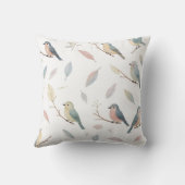 Pastel Vogels & Bladeren Natuur-Inspiratie Kussens (Achterkant)