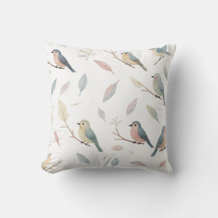 Pastel Vogels & Bladeren Natuur-Inspiratie Kussens