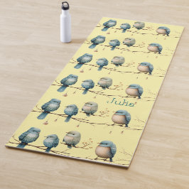 Pastel Vogels Patroon Rustige Natuur Fitness Yogamat