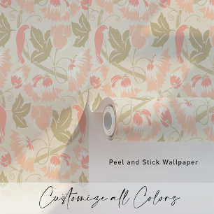 Pastel Vogels & Vines Behang