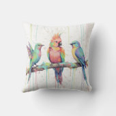 Pastel vogels Worpkussen Kussen (Achterkant)