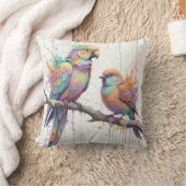Pastel vogels Worpkussen Kussen (Deken)
