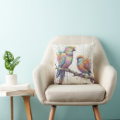 Pastel vogels Worpkussen Kussen (Stoel)