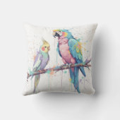Pastel vogels Worpkussen Kussen (Achterkant)
