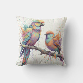 Pastel vogels Worpkussen Kussen