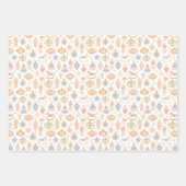 Pastel Volkskunst Kerstvakantie Inpakpapier Vel (Voorkant)