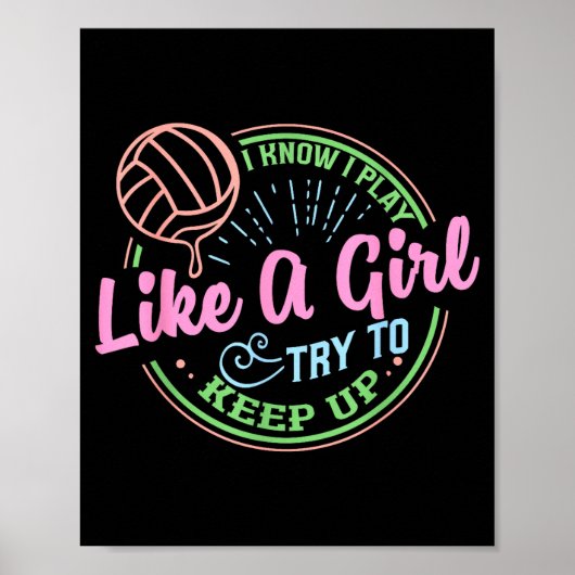Pastel Volleyball Quote Design For Confident Athle Poster (Voorkant)