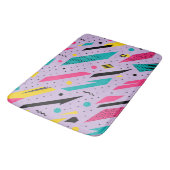 Pastel Voltage Memphis Retro Roze Teal Badmat (Gekanteld)