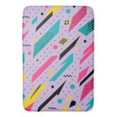 Pastel Voltage Memphis Retro Roze Teal Badmat (Voorkant Verticaal)