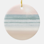 Pastel voor eerste kerstmis met Verloving Ocean Pa Keramisch Ornament (Achterkant)