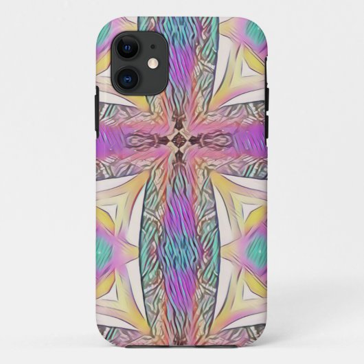 Pastel voor paaskruis, artistiek Glas in lood Case-Mate iPhone Case (Achterkant)