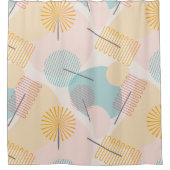 Pastel Vormen en Lijnen Handdoeken Douchegordijn (Voorkant)