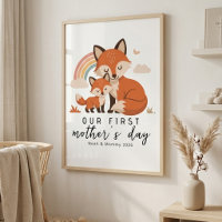 Pastel Vos Moeder Baby Eerste Moederdag Nursery