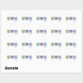 Pastel Vrede, Liefde en Engelse Herders Ronde Sticker (Vel)
