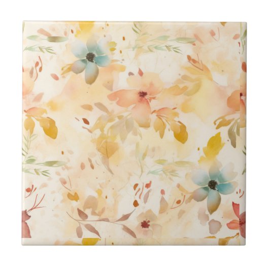 Pastel Vrije Geest Bloem Tegeltje (Voorkant)