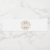 Pastel Vrouwelijke Bloem Bruiloft Waterfles Labels Etiket (Enkel label)