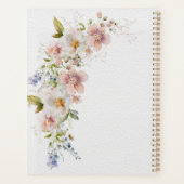 Pastel Vrouwelijke Waterverf Bloemen Modern Planner (Achterkant)
