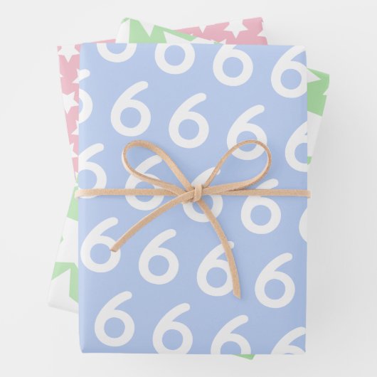 Pastel w. Witte sterren - aangepaste leeftijd kind Inpakpapier Vel (In situ)