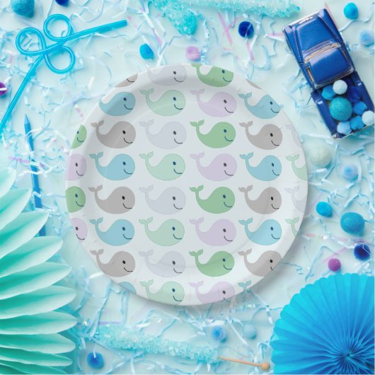 Pastel-walvispatroon Papieren Bordje (Feest)