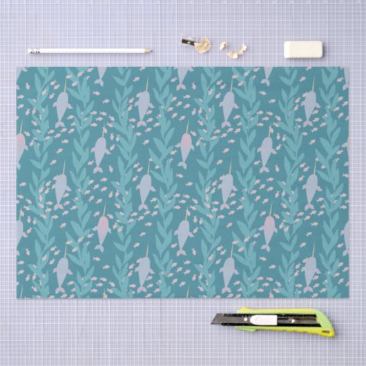 Pastel Wandering Pod van Narwhals Tissuepapier (Craft)