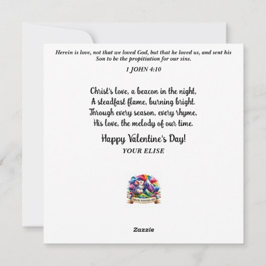 Pastel Ware Liefde Waterverf Mouse Valentijn Feestdagenkaart (Achterkant)