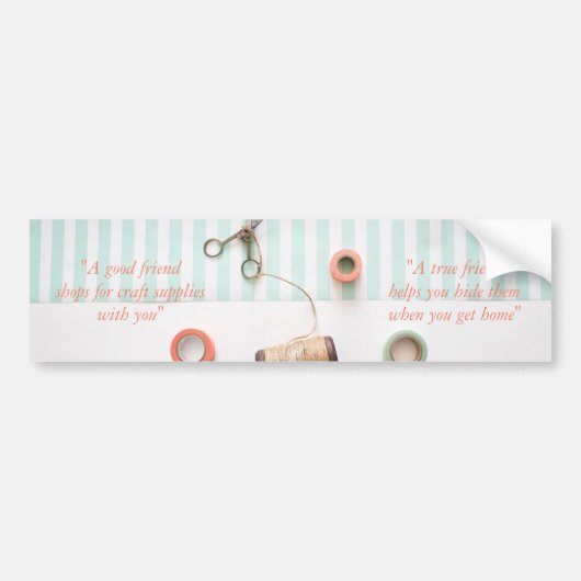 Pastel Ware Vriend Craft Thema Bumpersticker (Voorkant)