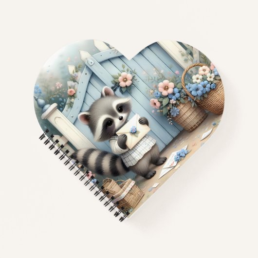 Pastel Wasbeer Brief Tuin Notitieboek (Voorkant)