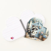 Pastel Wasbeer Brief Tuin Notitieboek (Binnen)