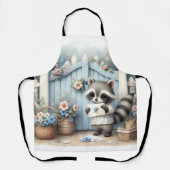 Pastel Wasbeer Brief Tuin Schort (Voorkant)