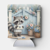 Pastel Wasbeer Brieven Tuin Blikjeskoeler (Achterkant)