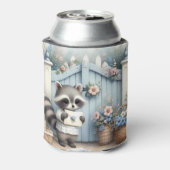 Pastel Wasbeer Brieven Tuin Blikjeskoeler (Blikje Achterkant)