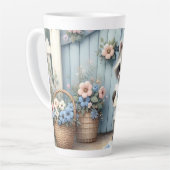 Pastel Wasbeer Brieven Tuin Latte Mok (Linkerhoek)