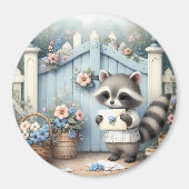 Pastel Wasbeer Brieven Tuin Magneet (Voorkant)